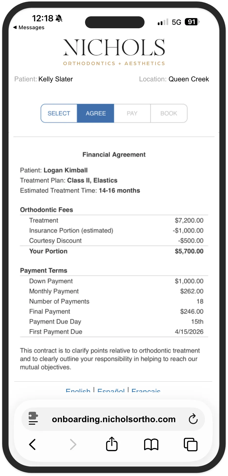 Case Closer Pro: Review and sign the financial agreement